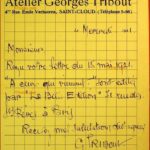Manuscrit signé Georges TRIBOUT