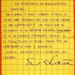 Lettre dactylographiée par Ernest SEILLIERE