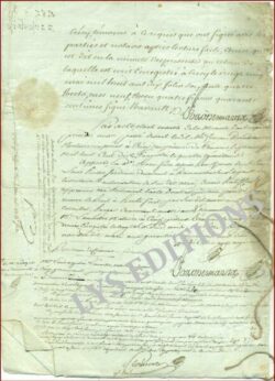 Acte notarial de Jean-Louis POULET de DAMMARTIN-SUR-TIGEAUX