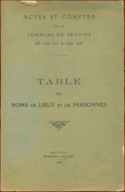 PROVINS - Noms de lieux, noms de personnes