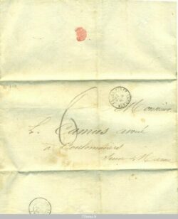 COULOMMIERS, Courrier avec cachet poste 1858