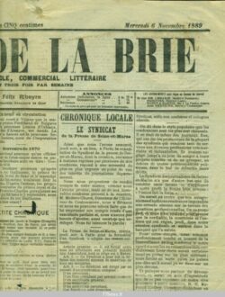 Journal ECHO DE LA BRIE 6 novembre 1889