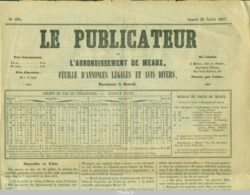 Journal LE PUBLICATEUR DE MEAUX, 25 juillet 1857