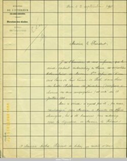 Lettre dispositions testamentaires de Mme Vve Afan de Rivera