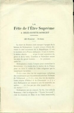 La Fête de l'Être Suprême à BRIE-COMTE-ROBERT