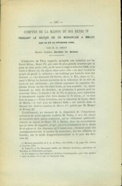 MELUN - Comptes de la maison du roi Henri IV