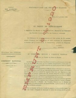 Seine-et-Marne - Souscription à l'emprunt de 6%