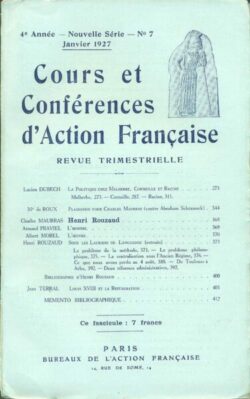 Cours et conférences d'Action Française