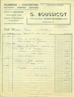 BLANDY-les-TOURS G. BOUSSICOT Plomberie-Couverture