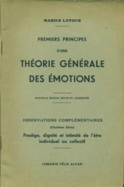 Premiers Principes d'une Théorie Générale des Emotions