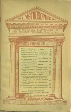 L'Astrosophie - Revue Mensuelle d'Astrologie et des Sciences Psychiques et Occultes