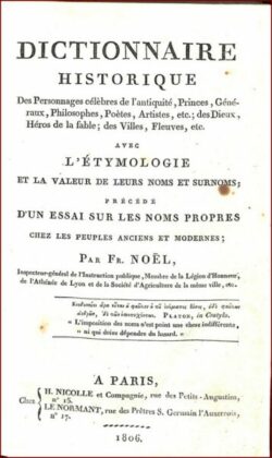 DICTIONNAIRE HISTORIQUE