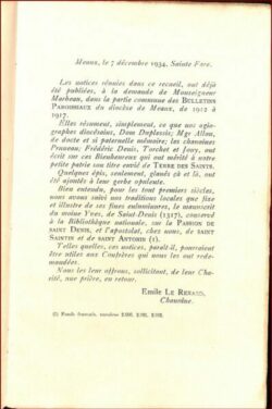 Notice sur les SAINTS du diocèse de MEAUX