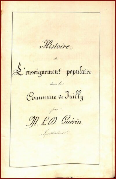 Histoire enseignement - commune de JUILLY