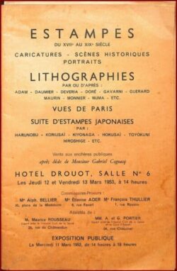 Catalogue Estampes - Lithographies - Suite d'Estampes japonaises