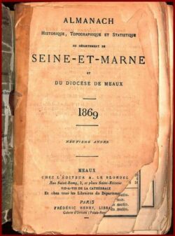 1869 - ALMANACH de Seine-et-Marne