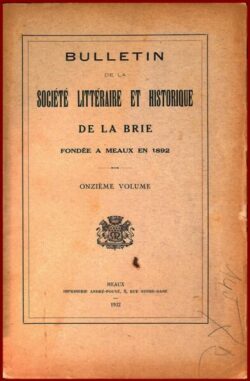 Bulletin Sté Littéraire et Historique de la Brie