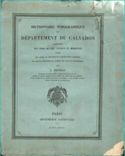 Dictionnaire topographique CALVADOS