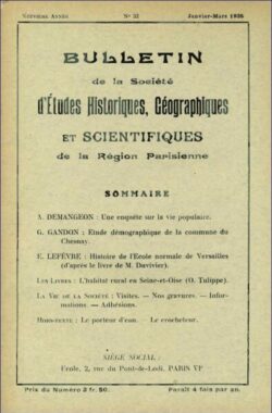 032-BULLETIN Sté d'Etudes Hist., Géog. et Scient. Région Parisienne