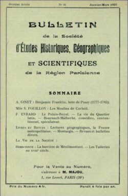 041-BULLETIN Sté d'Etudes Hist., Géog. et Scient. Région Parisienne