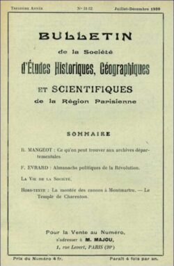 051-052-BULLETIN Sté d'Etudes Hist., Géog. et Scient. Région Parisienne