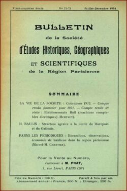 072-073-BULLETIN Sté d'Etudes Hist., Géog. et Scient. Région Parisienne