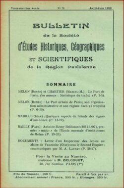 079-BULLETIN Sté d'Etudes Hist., Géog. et Scient. Région Parisienne