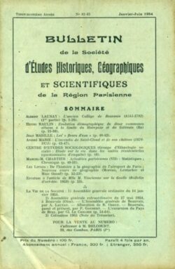 082-83-BULLETIN Sté d'Etudes Hist., Géog. et Scient. Région Parisienne