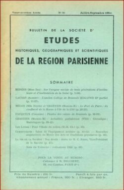 084-BULLETIN Sté d'Etudes Hist., Géog. et Scient. Région Parisienne