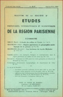 086-087-BULLETIN Sté d'Etudes Hist., Géog. et Scient. Région Parisienne