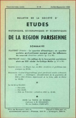 088-BULLETIN Sté d'Etudes Hist., Géog. et Scient. Région Parisienne