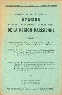 089-BULLETIN Sté d'Etudes Hist., Géog. et Scient. Région Parisienne