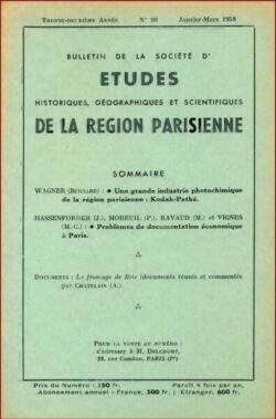 098-BULLETIN Sté d'Etudes Hist., Géog. et Scient. Région Parisienne