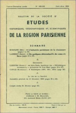 102-103-BULLETIN Sté d'Etudes Hist., Géog. et Scient. Région Parisienne