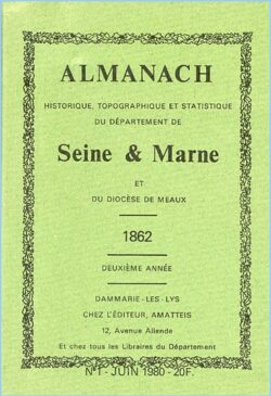 ALMANACH HISTORIQUE 1862 de S ET M