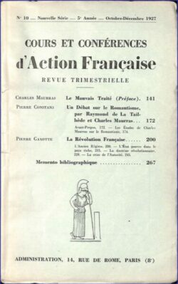 Cours et Conférences d'Action Française - N°10