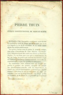 PIERRE THUIN, ÉVÊQUE CONSTITUTIONNEL de Seine-et-Marne