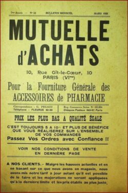 Bulletin mensuel pour la fourniture accessoires de Pharmacie