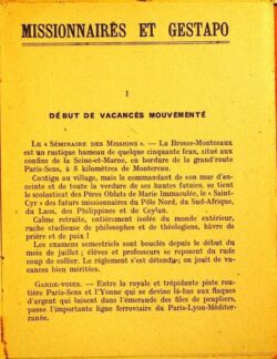 MISSIONNAIRES ET GESTAPO