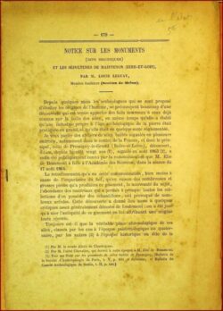 NOTICE SUR LES MONUMENTS (dits druidiques) ET LES SÉPULTURES DE MAiNTENON (EURE-ET-LOIR)