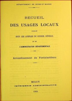 Recueil des Usages locaux - Ardt Fontainebleau