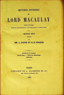 Oeuvres diverses de Lord Macaulat