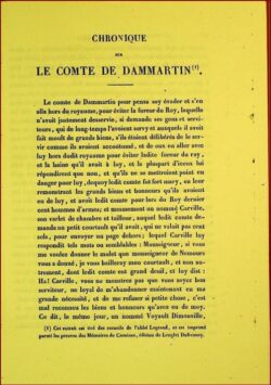 CHRONIQUE SUR LE COMTE DE DAMMARTIN