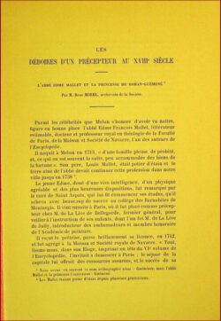 LES DÉBOIRES D’UN PRÉCEPTEUR de MELUN AU XVIIIe SIÈCLE