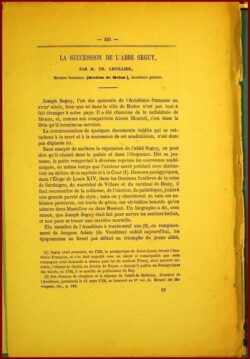 La succession de l'abbé Séguy, chanoine de Meaux