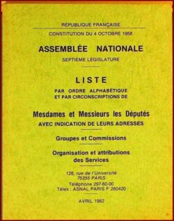 ASSEMBLÉE NATIONALE - SEPTIÈME LÉGISLATURE