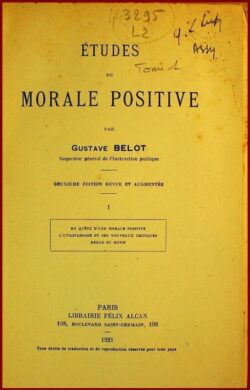 Etudes de Morale Positive