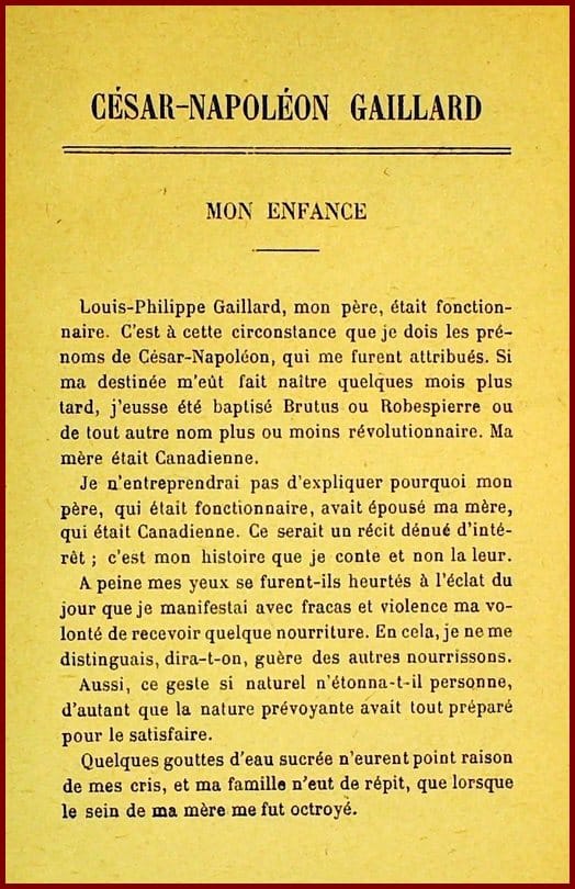 César-Napoléon Gaillard à la Conquête de l'Amérique