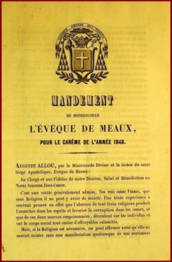 Mandements de Monsieur l'Evêque de Meaux 1840 à 1865