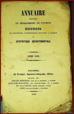 Annuaire statistique du département de l'Yonne